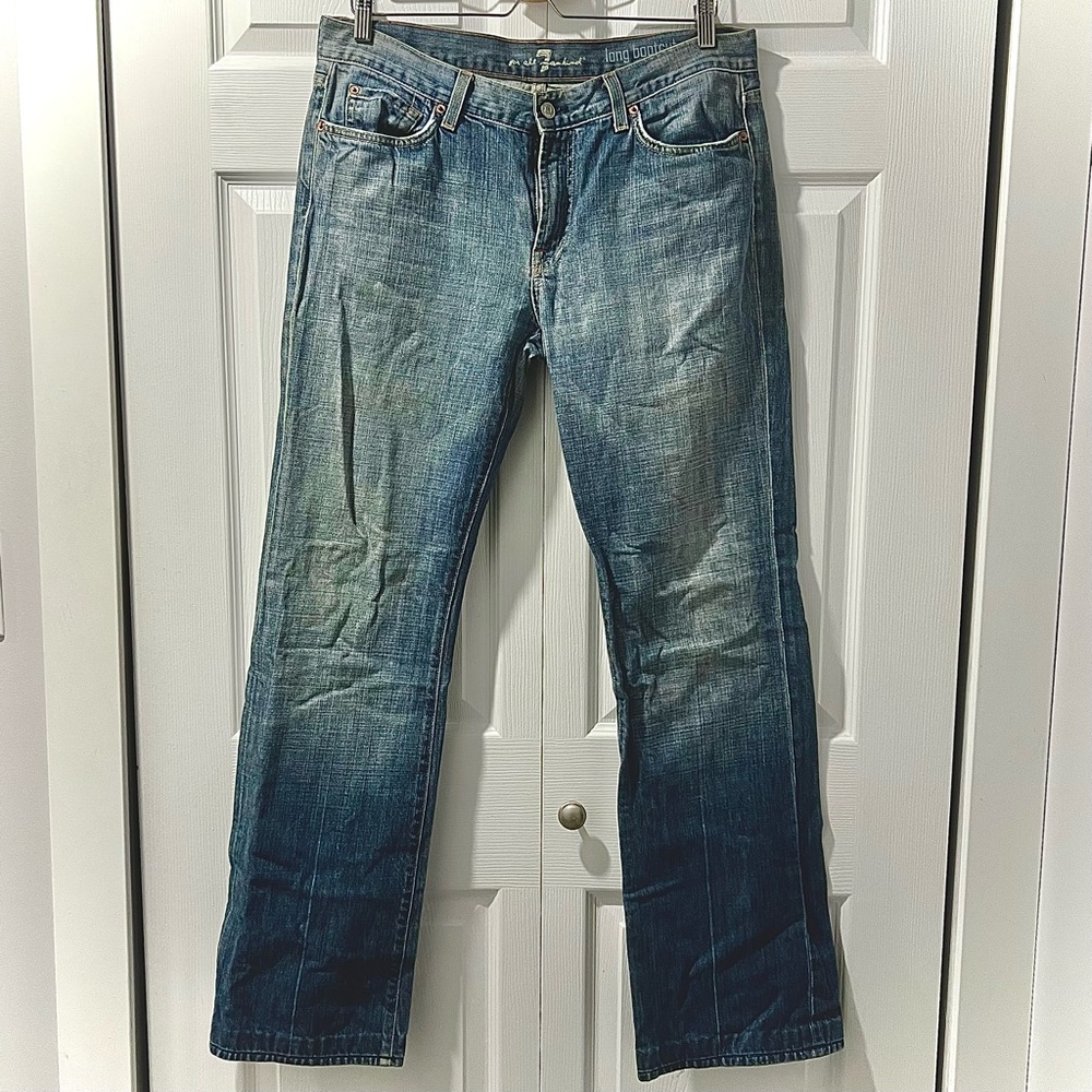 7 For All Mankind Men's Faded Blue Bootcut Jeans W34